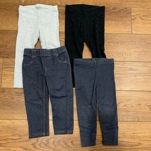 2T Girls Leggings Four Pair